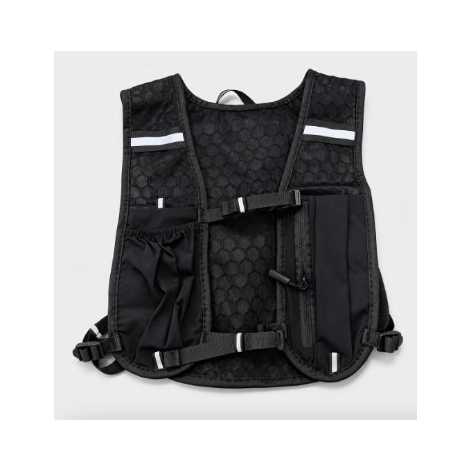 Gilet de running noir, vue de face